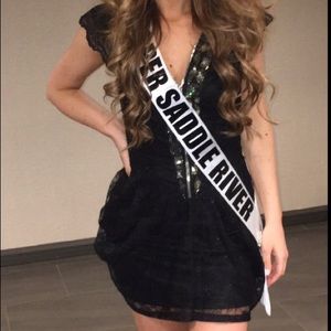 Black rhinestone cocktail dress NYE